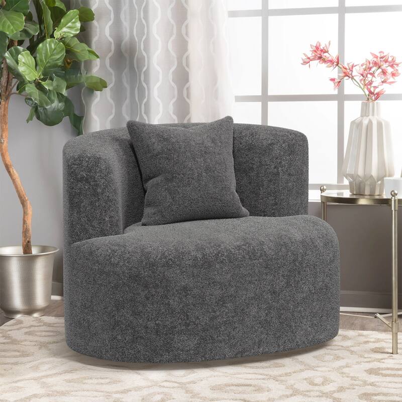 Accent Chair with Pillow, Modern Living Room Chairs - Grey