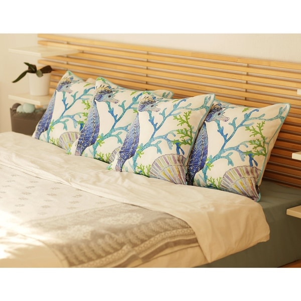 Marine Seahorse Decorative Throw Pillow Cover Printed (4 pcs in set). Opens flyout.