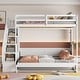 preview thumbnail 21 of 36, Full Size Convertible Murphy Bunk Bed with Hydraulic Lift, Built-In Desk, Storage Staircase