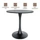 preview thumbnail 30 of 31, Bristol 27" Round Dining Table for 4 with Solid Wood Tabletop in Sleek Black Pedestal Base for Kitchen & Dining Room - 27.56"