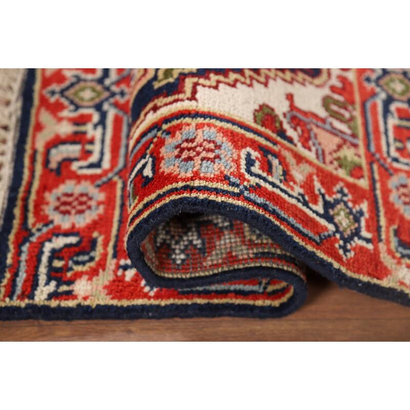 Heriz Serapi Indian Accent Rug Hand-Knotted Wool Carpet - 2'0" x 3'0"