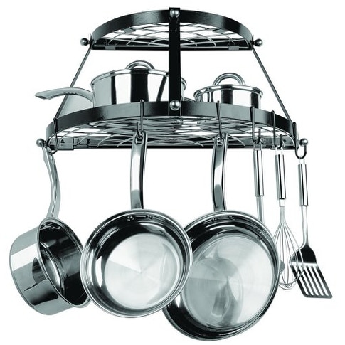 Range Kleen RKNCW6002RB Range Kleen 2 Shelf Wall Mount Black Pot Rack