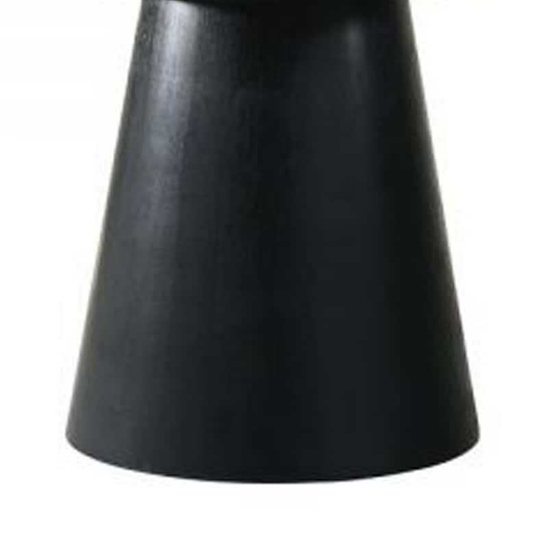Fin 59 Inch Dining Table, Round Surface, Pedestal Base, Rubberwood, Black