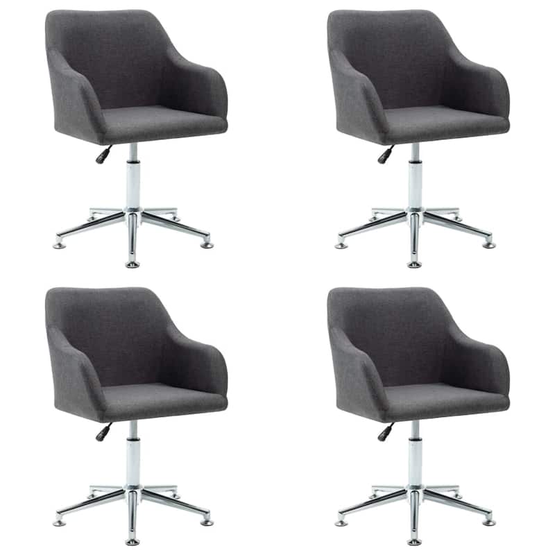 vidaXL Dining Chair 360 Degrees Swivel Accent Desk Chair with Arms Fabric - 21.7" x 20.9" x (30.7"-36.2")