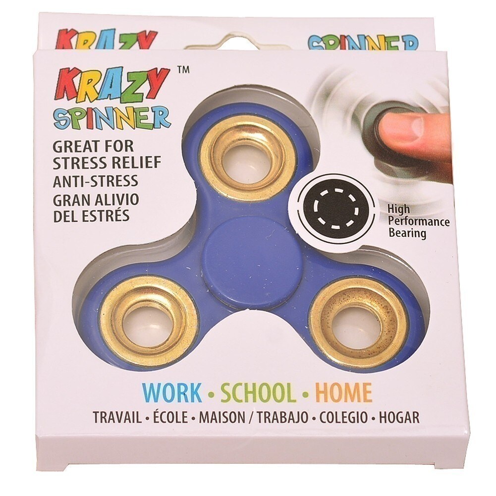 Shop Krazy Spinner Boys Girls Blue Gold Fidget Spinner