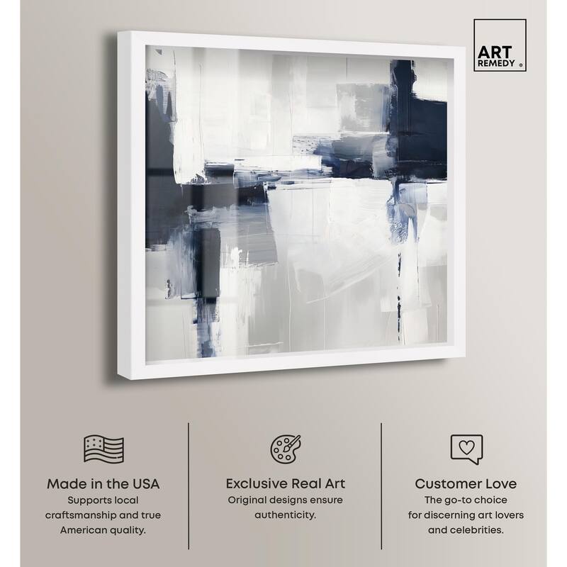 Blue Cascades on Still White Shadowbox by Art Remedy