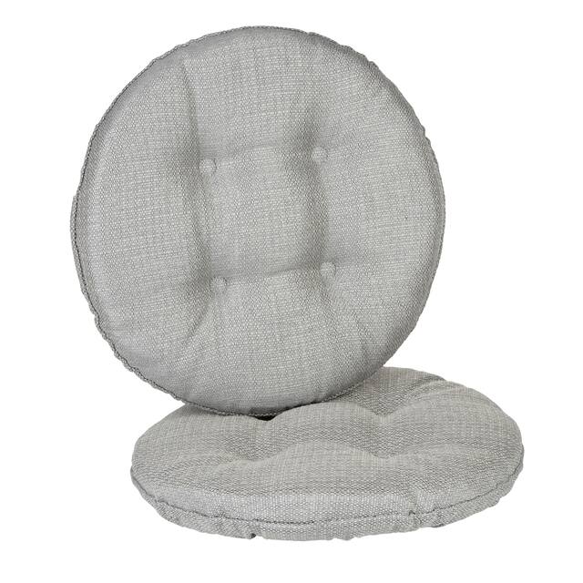 Klear Vu Omega Tufted Barstool Cushion Set (Set of 2) - Gray