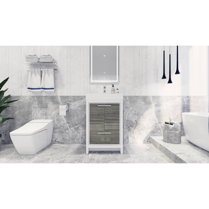 Dove 24'' Freestanding Vanity with Reinforced Acrylic Sink