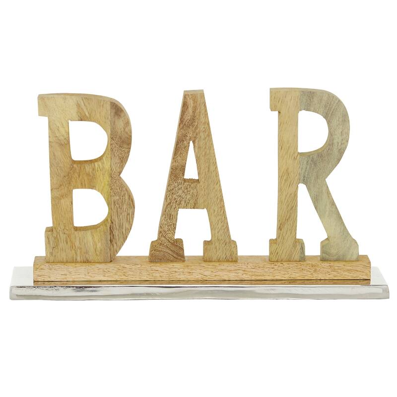 Brown Wood Natural Decorative Sign 8 x 14 x 2 - 14 x 2 x 8