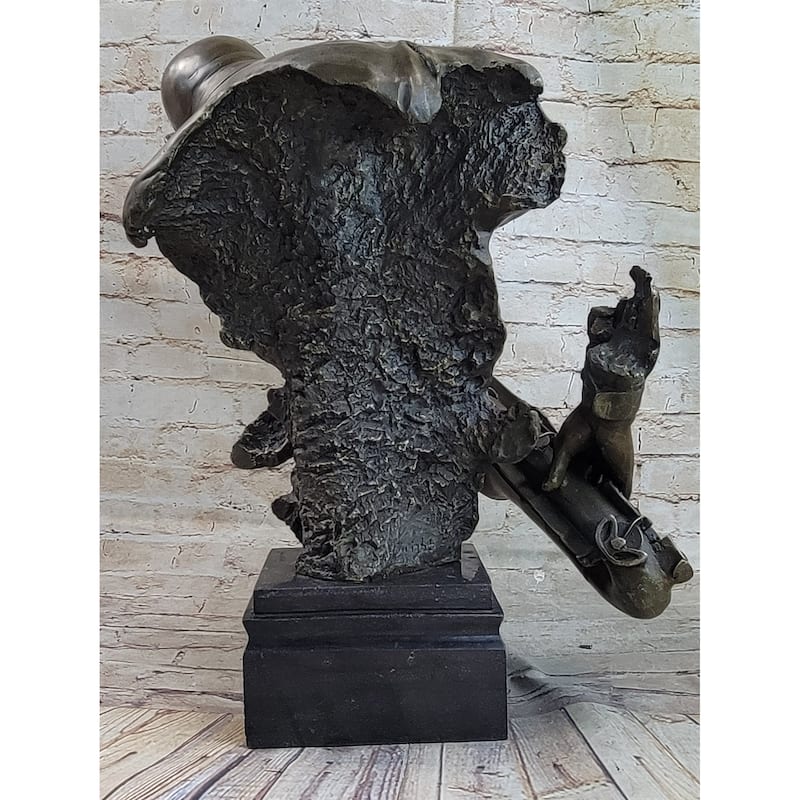 Harlem Jazz Man Saxophonist African American Black Saxophone Player Bronze Statue Sculpture Art