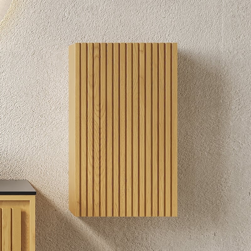 Narrow Bathroom Cabinet 23 Inch High Bathroom Wall Mount Cabinet with Groove Doors Bathroom Storage Cabinet for Small Bathroom