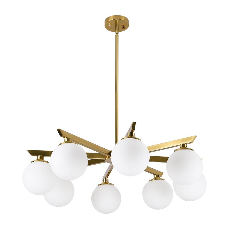 8-Light Modern Linear Chandelier - Gold