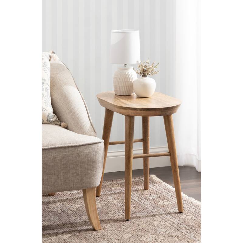 Kate and Laurel Conan Oval Wood Side Table - 22x14x22