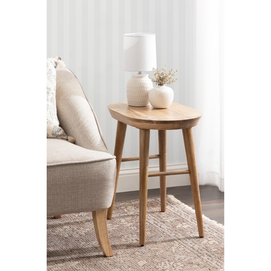 Kate and Laurel Conan Oval Wood Side Table - 22x14x22