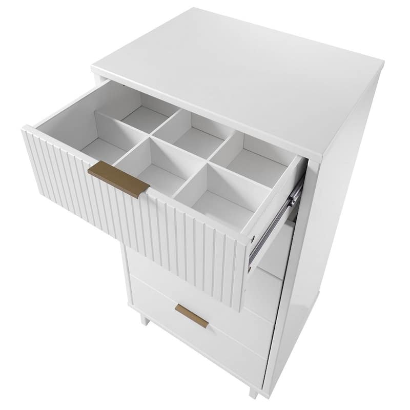 Manhattan Comfort Granville Tall 23.62" Modern Narrow 5 Drawer Dresser