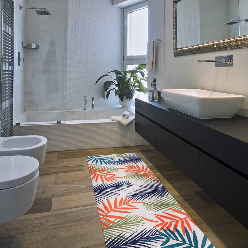 Floral Leaves Anti Fatigue Standing Kitchen Mat