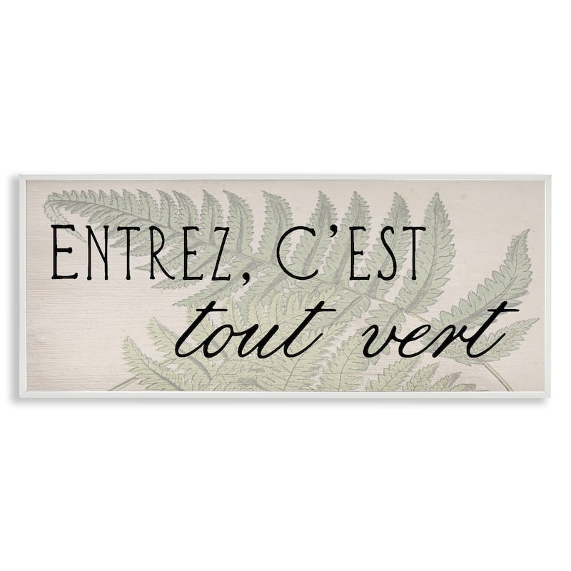 Stupell French It's All Green Framed Giclee Art Design By Lil' Rue - 30 x 13 - White