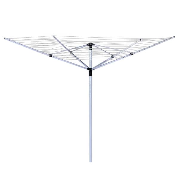HoneyCanDo Steel 165 Ft Outdoor Umbrella Clothes Dryer Rack Bed