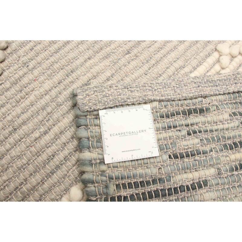 ECARPETGALLERY Braid weave Sienna Grey Wool Rug - 6'2 x 8'11