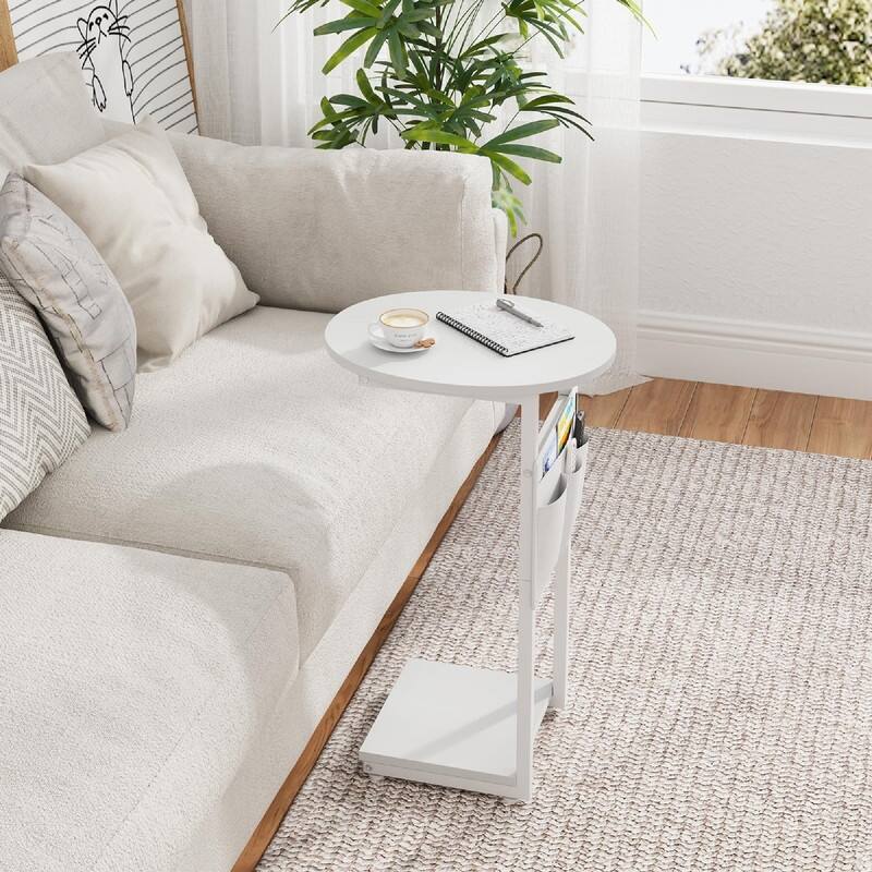 C Shaped End Table - 15.7"D x 12.6"W x 25.6"H