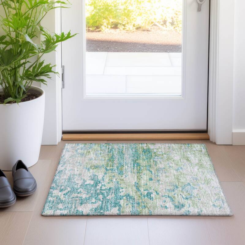 Premium Washable Super Soft Abstract Ombre Mayfield Rug - Green - 1' 8" x 2' 6" - Rectangle