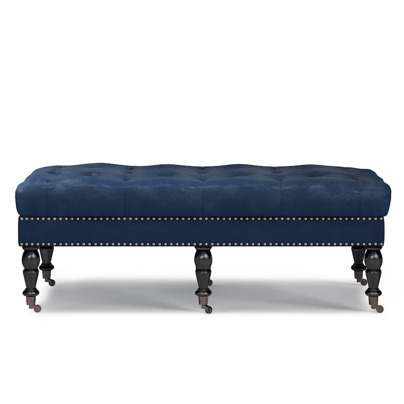 WYNDENHALL Donovan 49 inch Wide Traditional Rectangle Ottoman Bench Faux Leather