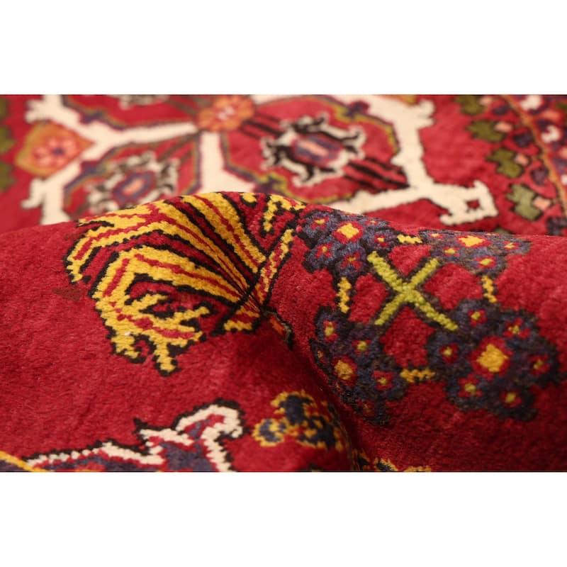 ECARPETGALLERY Hand-knotted Kayseri Vintage Dark Red Wool Rug - 4'4 x 7'7