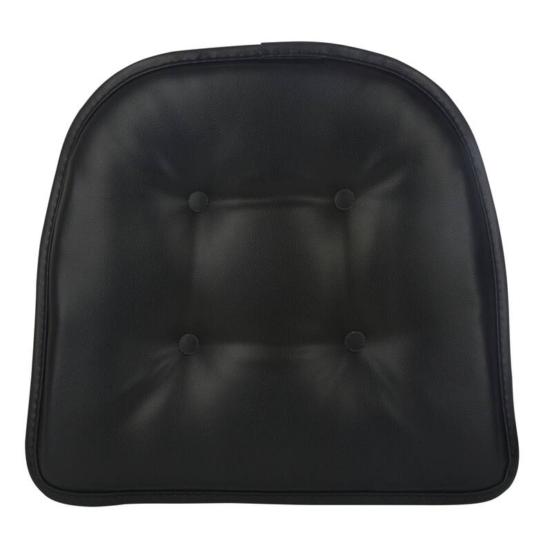 Klear Vu St. Germain Faux Leather Tufted Dining Chair Cushion Set
