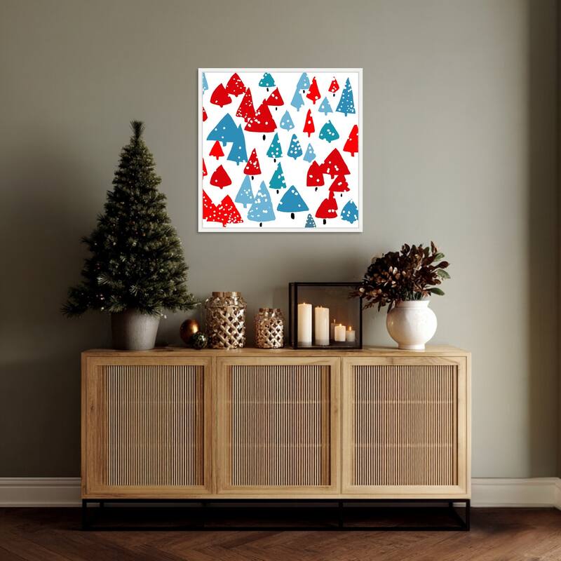 Forest Trees by Jenny Frean (22 x 22 in.), Framed Canvas Wall Art Print - Sylvie White