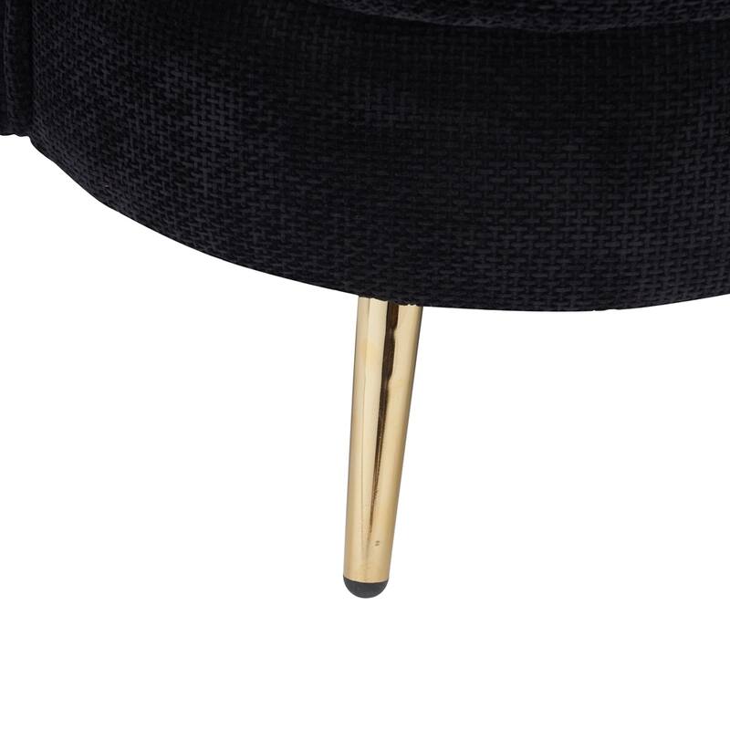 Upholstered Couch with Golden Metal Legs