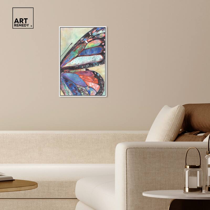 Art Remedy Butterfly Part Ii Framed Butterfly 1 Piece Canvas Wall Art
