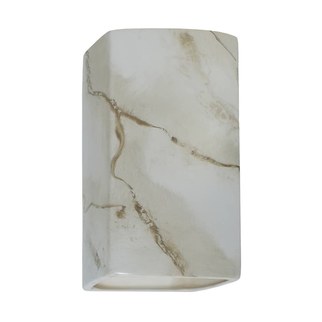 Justice Design Ambiance - Small ADA Rectangle Wall Sconce - Closed Top - Replaceable Bulb