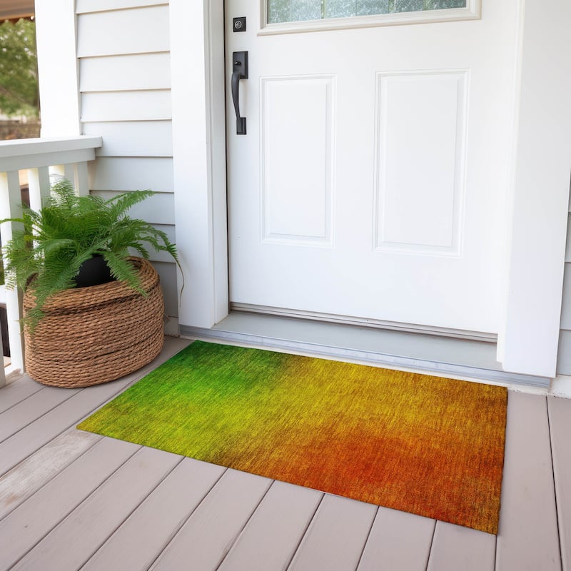 Machine Washable Indoor/ Outdoor Chantille Modern Ombre Rug