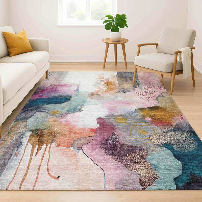 Premium Washable Super Soft Abstract Contemporary Mayfield Rug