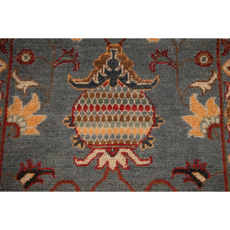 Gray Kazak Oriental Runner Rug Handmade Wool Carpet - 2'1" x 5'9"