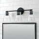 preview thumbnail 7 of 10, Baker 3-light Bath/ Vanity Fixture w/ Clear Seeded Glass