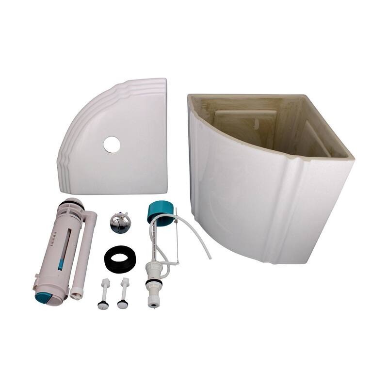 White Ceramic Corner Toilet Tank Part Only Sheffield Dual Flush Renovators Supply