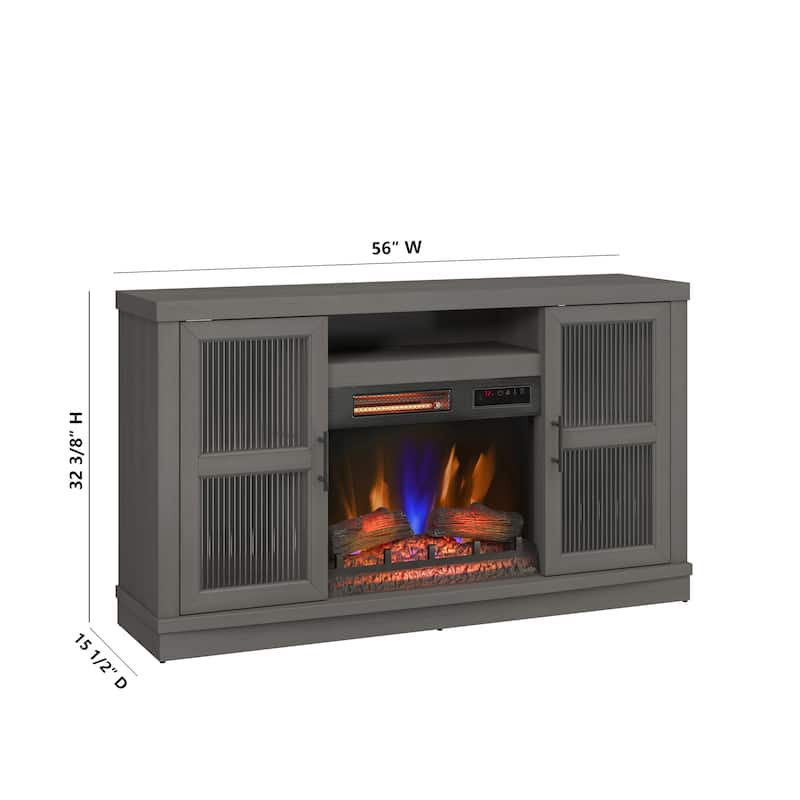 duraflame® Electric Fireplace Entertainment Console for 60 Inch TVs, Antique Gray