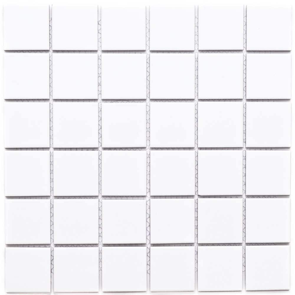 The Tile Life Cube 2 x 2 White Matte Porcelain Grid Mosaic Tile