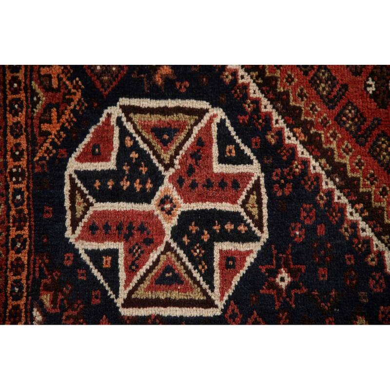 Qashqai Persian Vintage Area Rug Bedroom Hand-knotted Wool Carpet - 4'4"x 7'0"