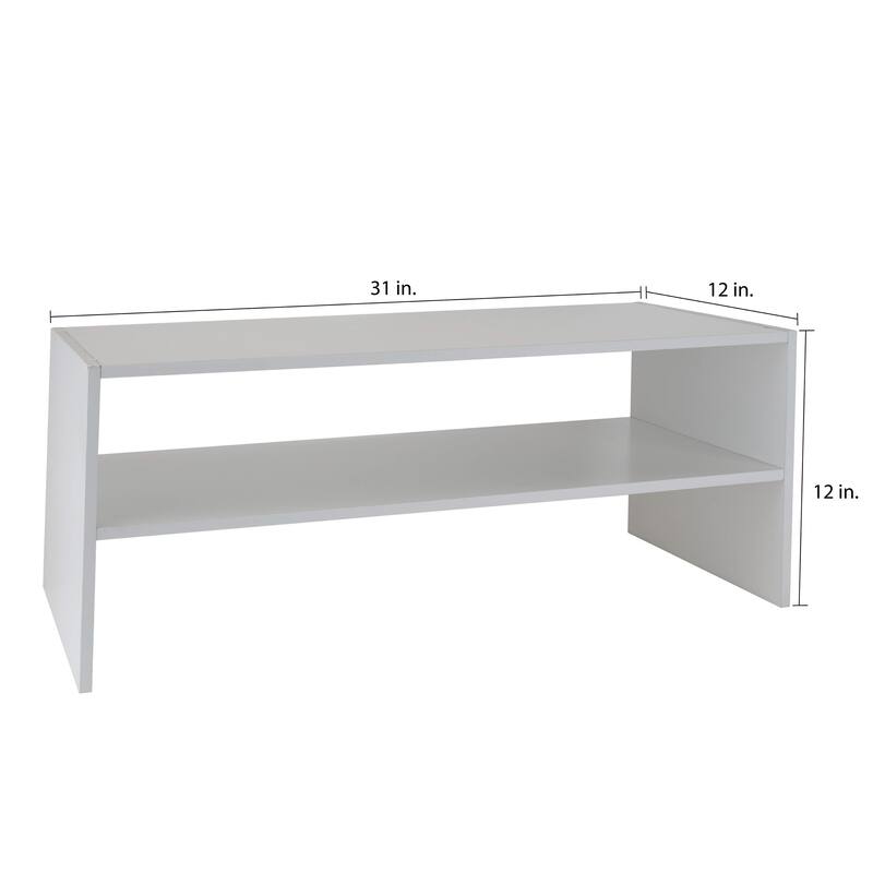 Organize It All 2 Shelf Stackable Shoe Rack in White