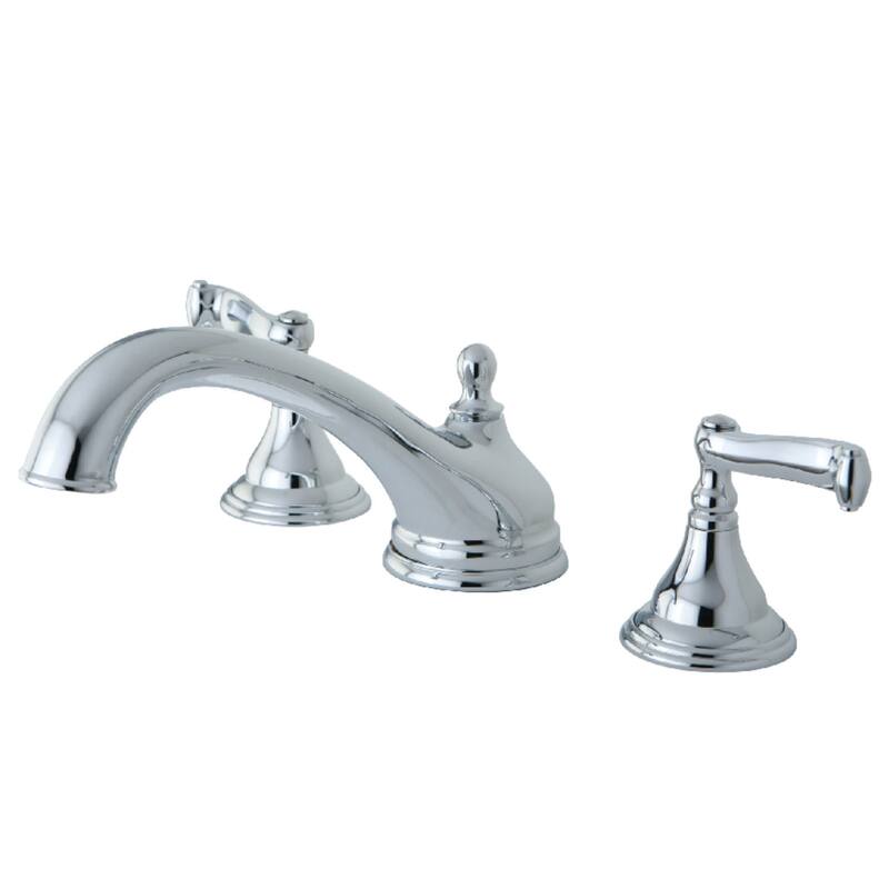 Kingston Brass Widespread Deck Mounted Roman Tub Filler with Metal - Polished Chrome