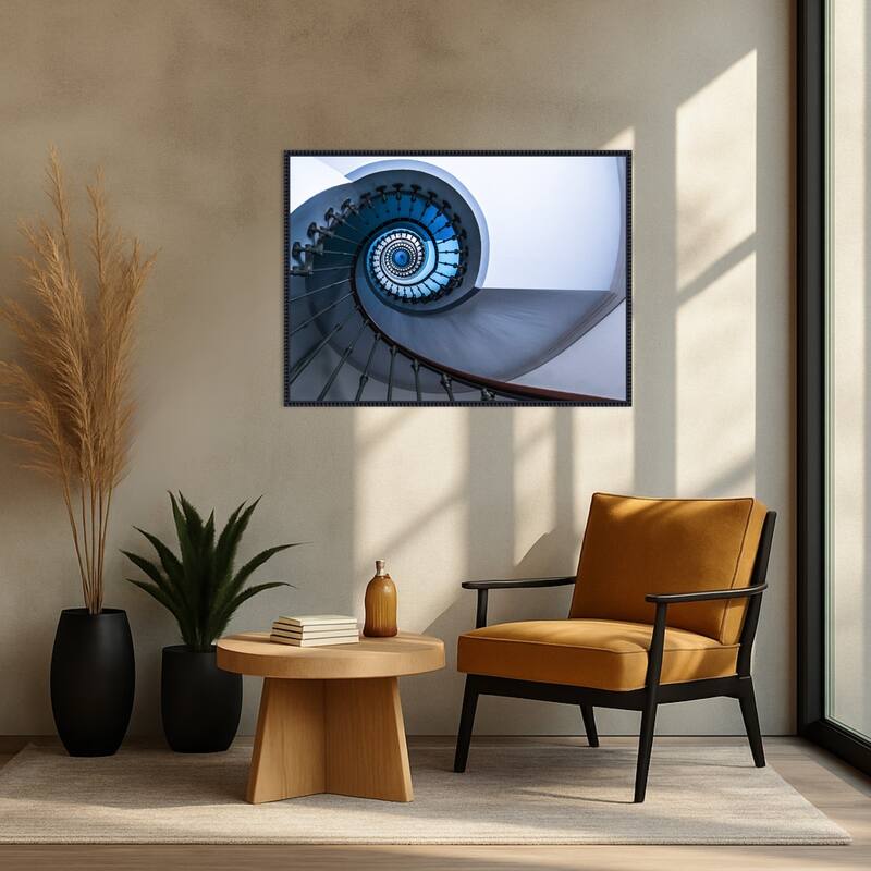 Deep Blue by Rana Jabeen Framed Canvas Wall Art Print