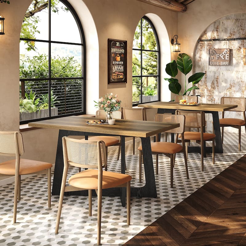 47'' Small Dining Table, Farmhouse Rectangle Kitchen Table for 2-4