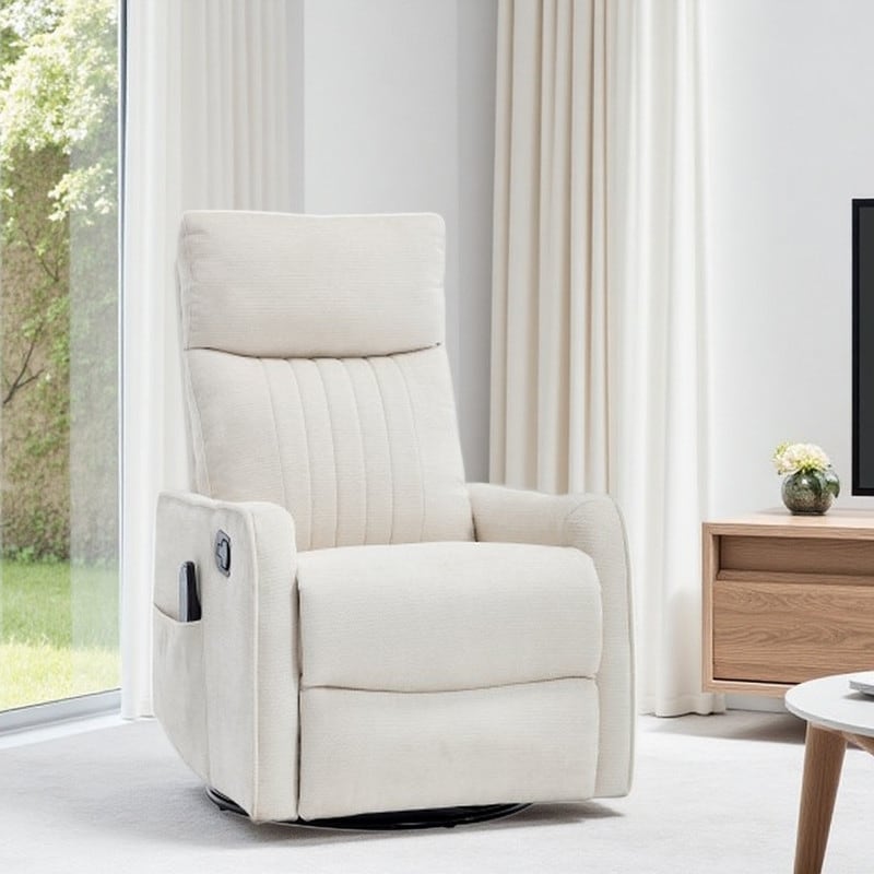 Manual Massage Recliner Chair with 8-Point Vibration, Lumbar Heat, 360° Swivel & Rocking Functions