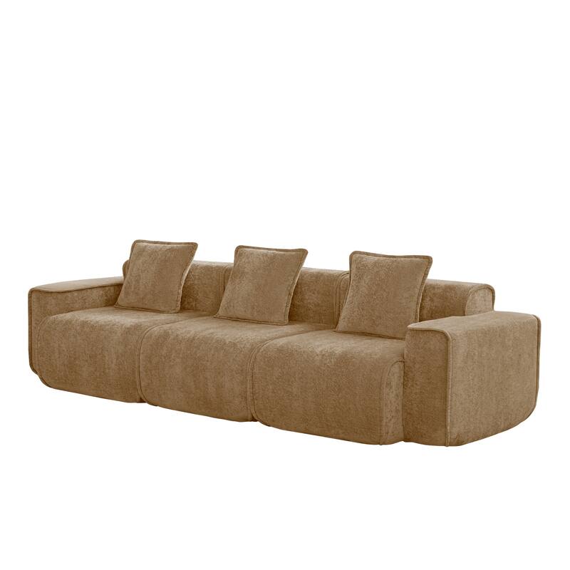 GDFStudio - Modular 3-Seater 108.66" Boneless Velvet Sofa