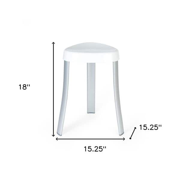 18" White Aluminum And Heavy Duty Plastic Corner Shower Bench