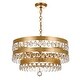 preview thumbnail 2 of 4, Perla 5 Light Antique Gold Chandelier - 22'' W x 14.25'' H