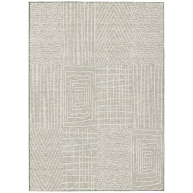 HomeRoots Geometric Transitional Rectangle Outdoor Rug