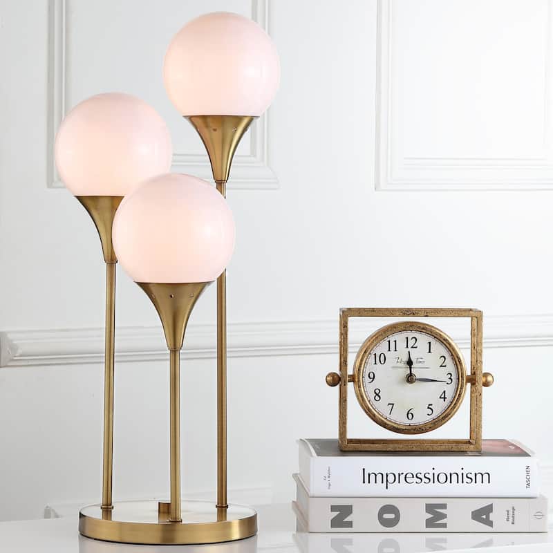 SAFAVIEH Lighting Zvjatka 25-inch Brass Gold LED Table Lamp - 11.5"x11.5"x25.5" - 12Wx12Dx26H